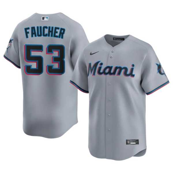 202620Calvin20Faucher20miami20marlins20baseball20jersey20gray.jpg